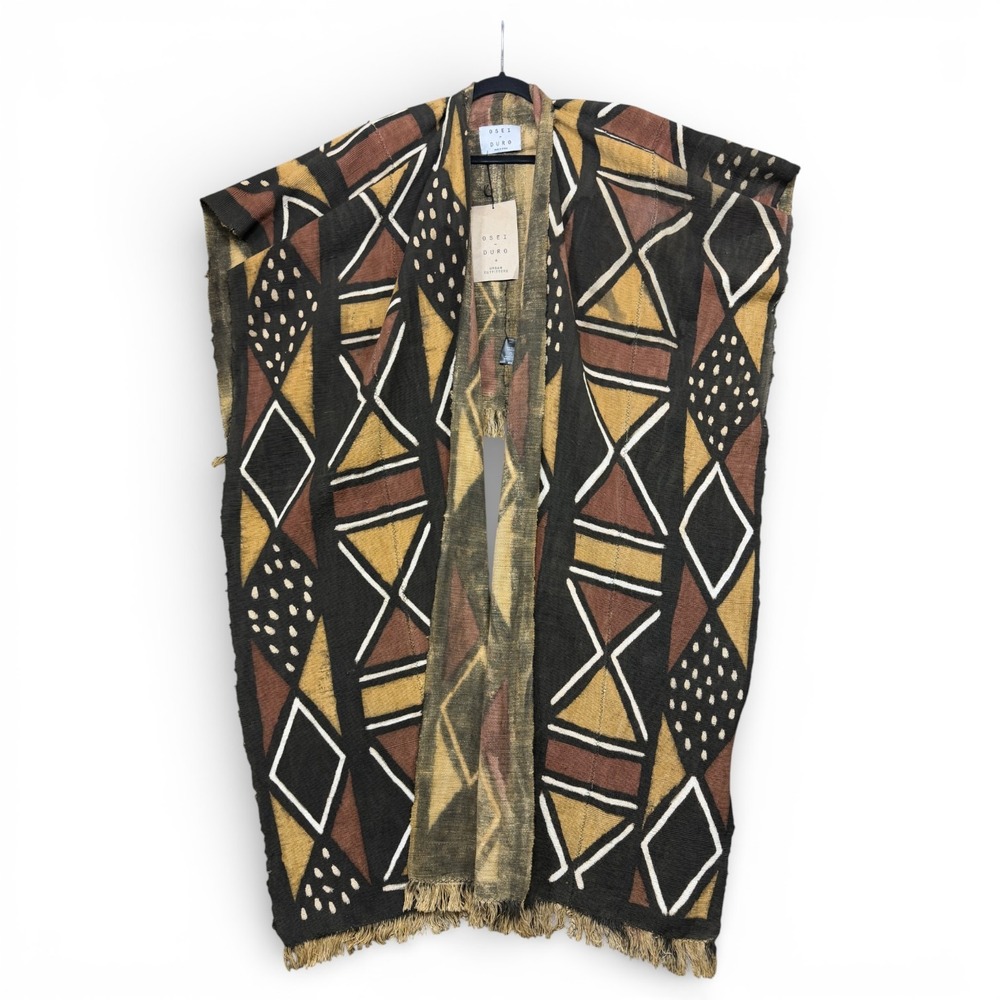 Osei Duro Urban Outfitters Boho Mud Cloth Vest Kimono Jacket One Size NEW NWT